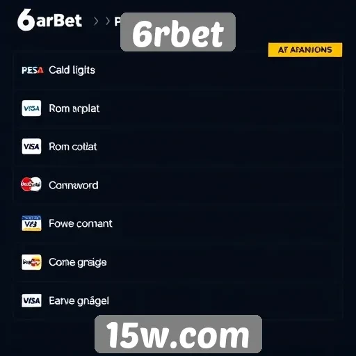 Métodos de pagamento oferecidos pelo 6rbet